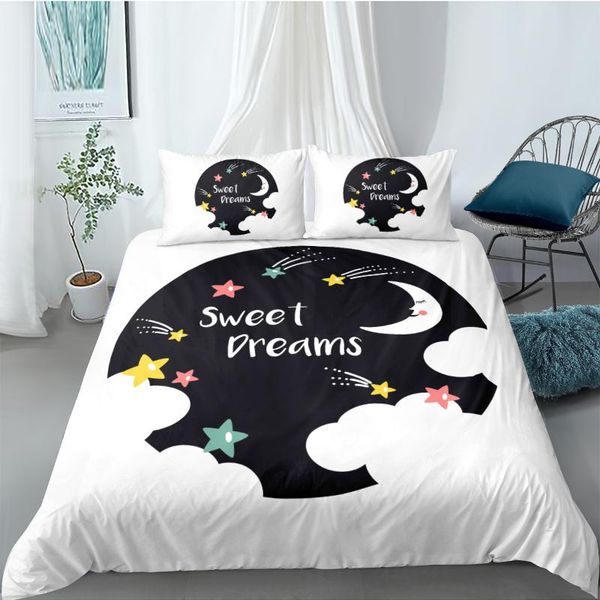 

bedding sets cartoon duvet cover set comforter black and white luxury 3pcs quilt single double  king size home textile