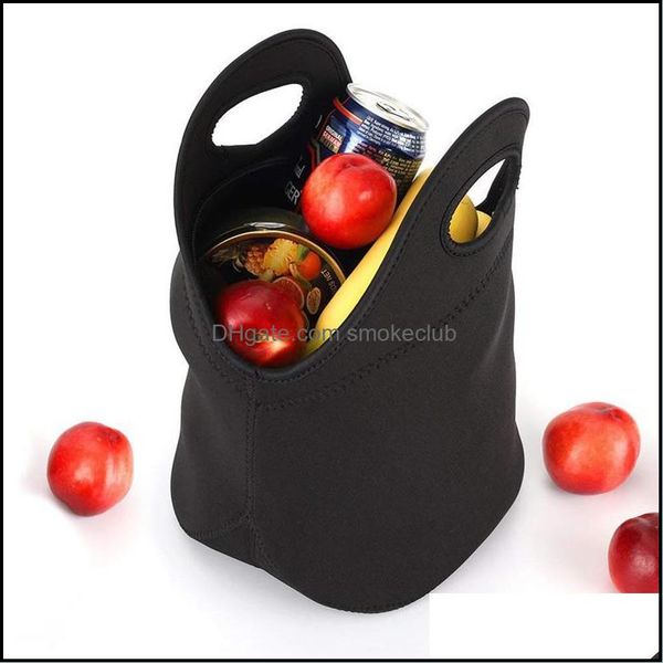 

sports & outdoors outdoor bags picnic neoprene lunch bag thick insated durable waterproof tote with zipper for thermal drop delivery 2021 fq