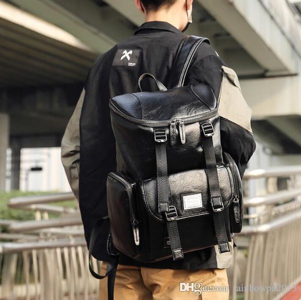 

factory wholesale brand men handbag large capacity computer bag multi-pocket leather korean backpack fashion leather travel backpack student