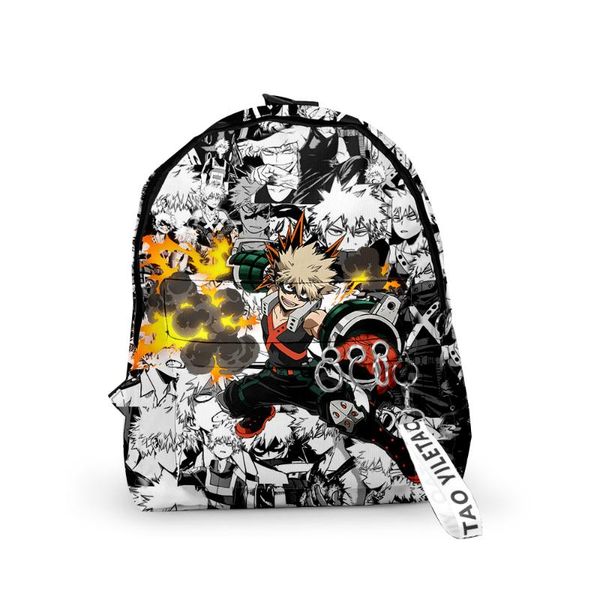 

backpack bakugou katsuki simple college wind band key chain zipper