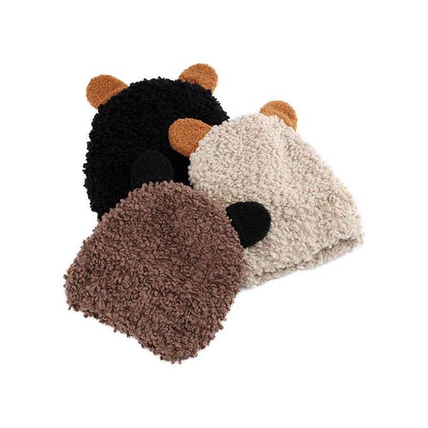 

hat female cute cat ears curled teddy hair fisherman hat autumn and winter thickened warm knitting basin, Blue;gray