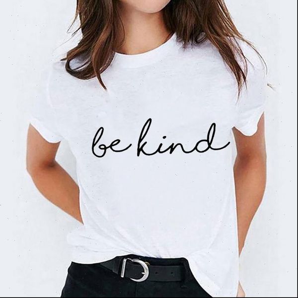 

kind letter cute fashion 90s women printing print graphic tee, White