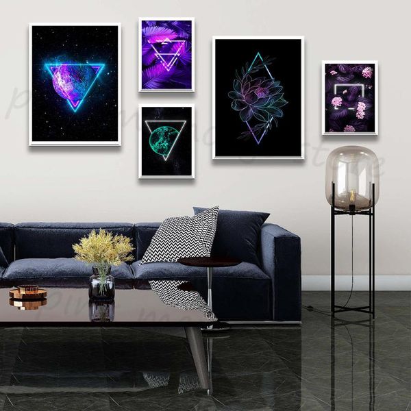 

paintings modern neon light nordic poster canvas painting and printmaking mural wall art living room bar personality creative home decor
