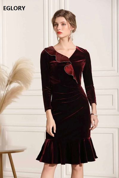 

dresses brand veet winter party christmas women v-neck hand made beading ruffle flowers slim fitted 3xl, Black;gray