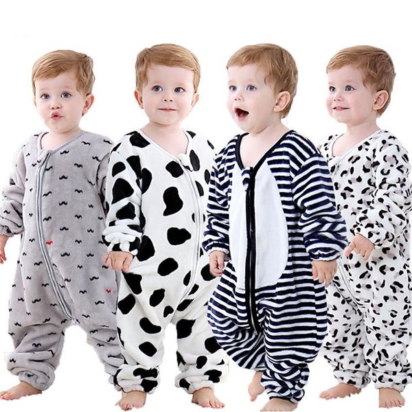 

sleeping bags infant spring autumn one-piece pajamas flannel baby split-leg bag children's cartoon anti kick quilt sleepwear clothes