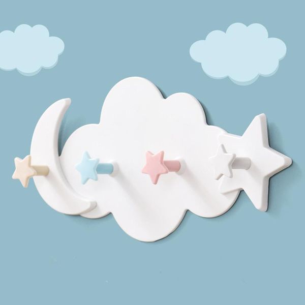 

hooks & rails creative star moon cloud shape kids room decorative key hanging hanger nail-wall clothes kitchen storage hook