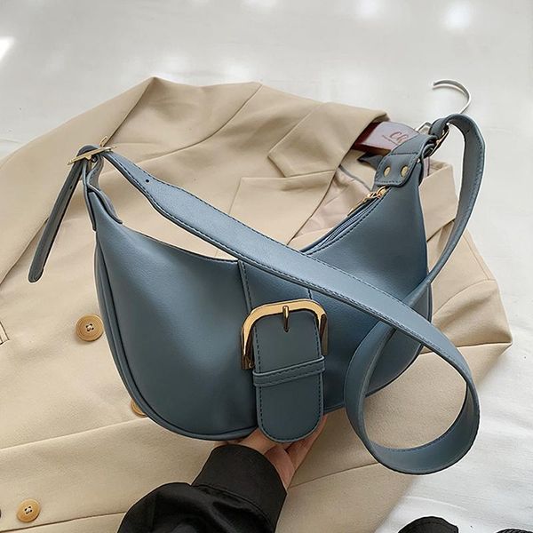 

evening bags pu leather crossbody black for women small 2021 trending shoulder women's belt buckle handbags and purses