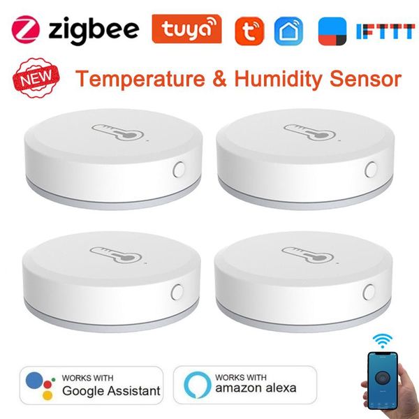 

smart home control zigbee tuya temperature and humidity sensor security life remote with alexa google gateway hub