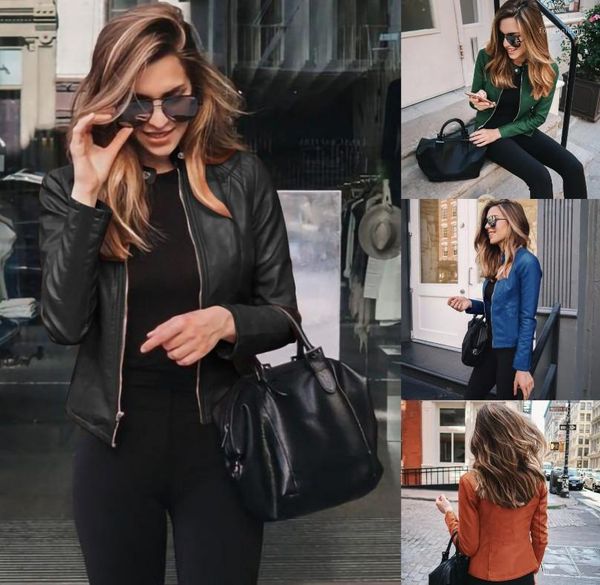 

women winter coat jacket thicken long sleeve outwear pu leather warm coats for autumn women's clothing jackets, Black;brown