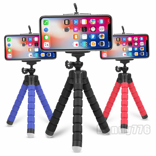 Mini Flexible Kamera Telefon Halter Flexible Octopus Stativ Halterung Ständer Halter Halterung Einbeinstativ für iPhone 12 Pro Max XS XR 7 8 Plus Smartphone