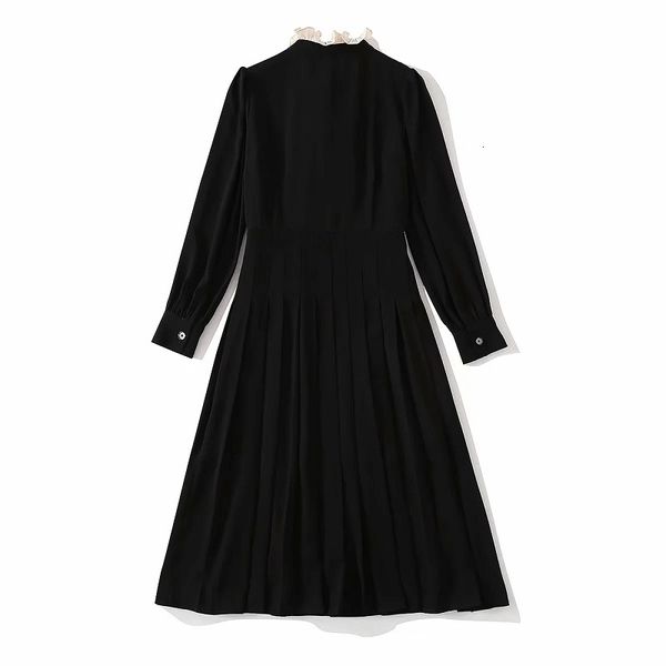 

capris arrival 2021 spring summer clothing women ruffle deco long sleeve large swing black runway ladies vestidos mujer, Black;gray