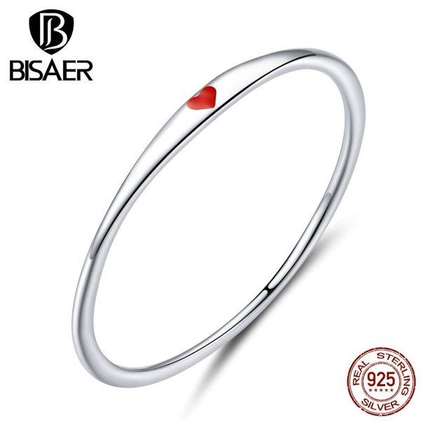 

cluster rings simple bisaer 925 sterling silver red heart finger for women wedding jewelry ecr620, Golden;silver