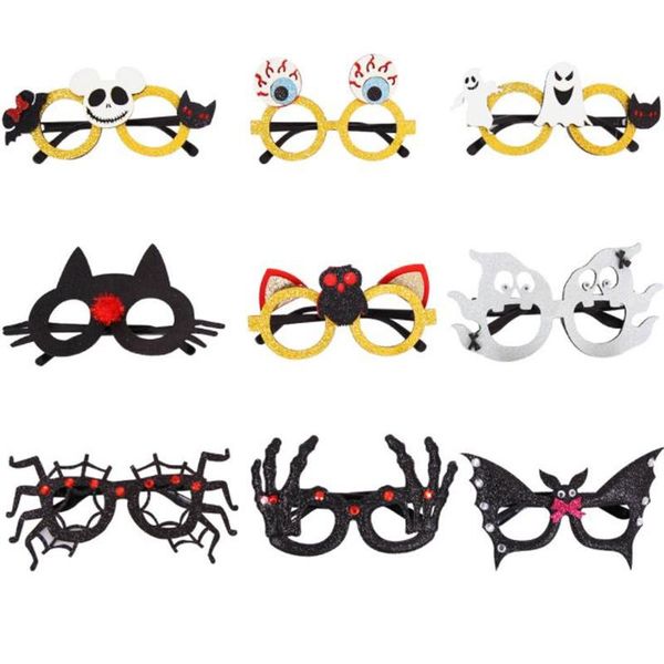 

fashion sunglasses frames persoanlity children funny glasses frame halloween decoration holiday eyeglasses kids party tricky pumpkin skull e, Black