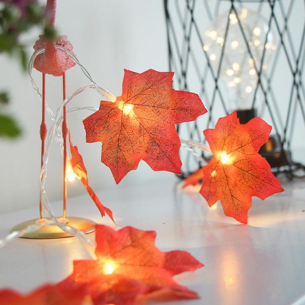 

string lights pendant leaf battery type garden banquet hall decorative led strings