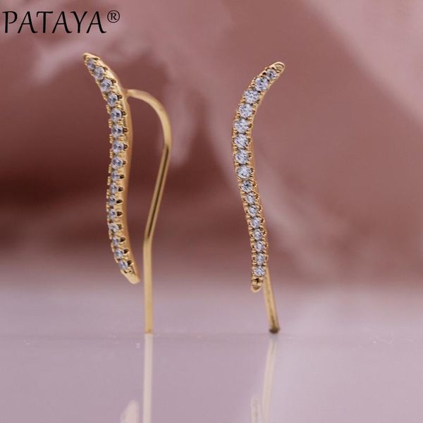 

rose gold unique earrings hyperbole white natural zircon dangle women unusual engagement fashion jewelry & chandelier, Silver