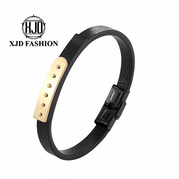

cuff 2021 style men jewelry leather and stainless steel accessory screws bracelet for gift high quality, White