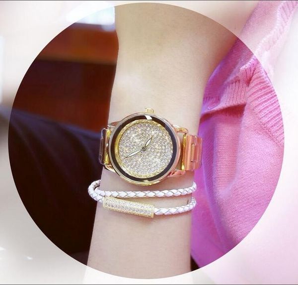 

wristwatches 2021 luxury women rhinestone watch crystal lady dress stainless steel silver gold bracelet diamond montre femme, Slivery;brown