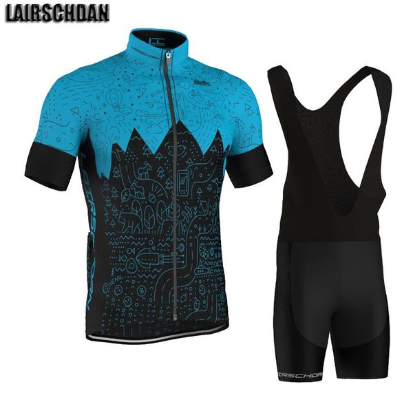 

racing sets lairschdan cycle clothing men's cycling equipment mountain bike clothes mtb dress bicycle uniform jersey kit 2021, Black;blue