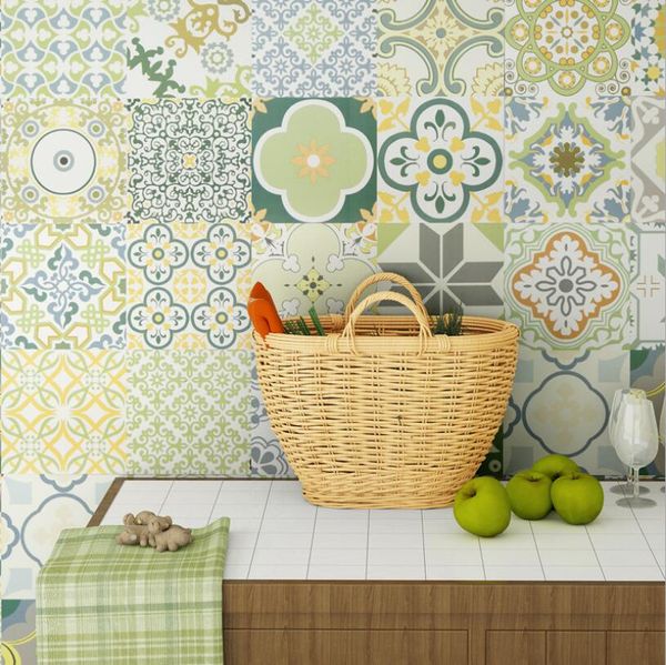 Telhas de parede de cozinha verde 300x300 varanda telhas mosaico antiderrapante