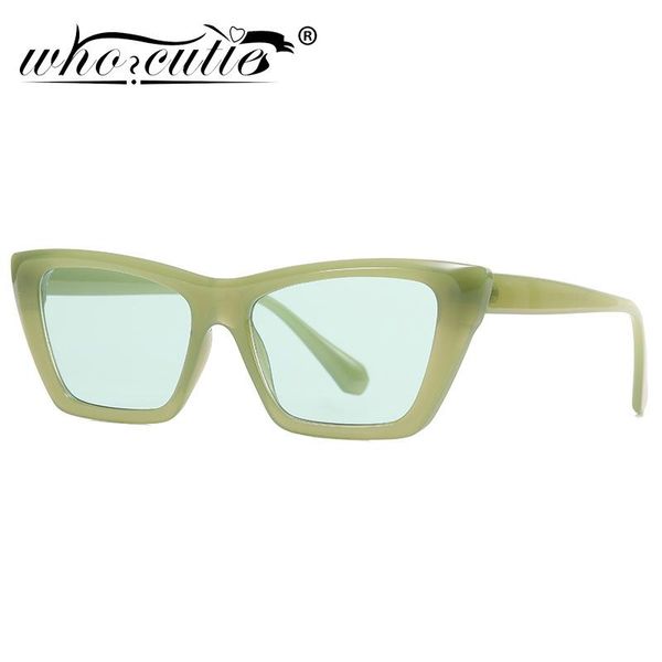 

sunglasses fashion green cat eye women 2021 brand designer sun glasses vintage acrylic frame square men shades sunnies uv400, White;black