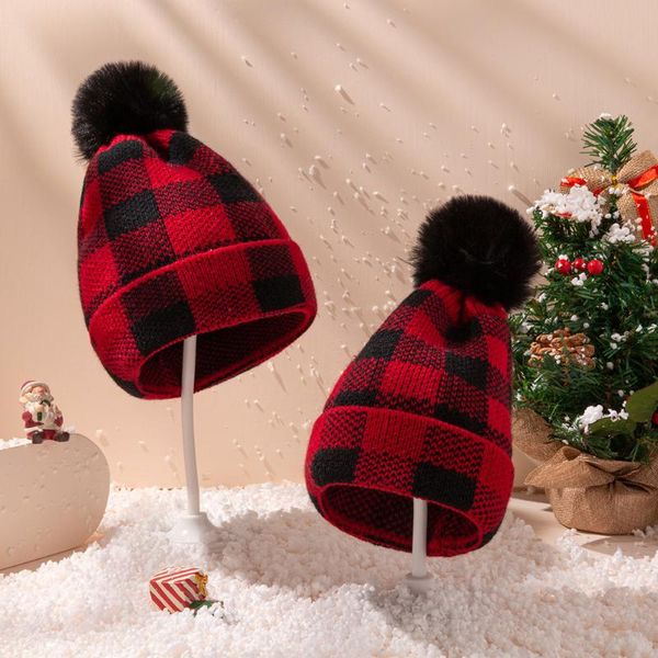 

hair accessories 2pcs baby winter hat kids beanie knit children mommy and me hats infant toddler boy girl christmas matching beanies babies, Slivery;white