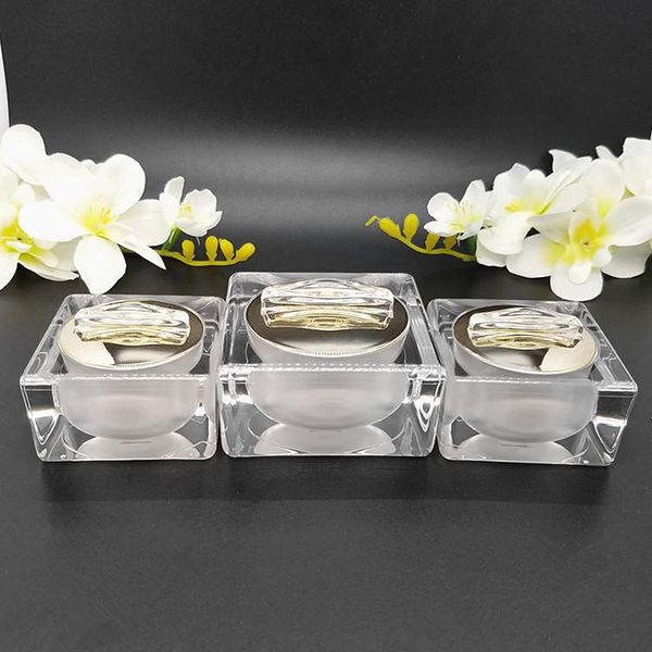 

storage bottles & jars 5pcs elegant square shape acrylic cream jar white bottle rose gold color 30g 15g 50g