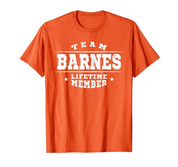 

team barnes lifetime member gift shirt proud family surname t-shirt, White;black