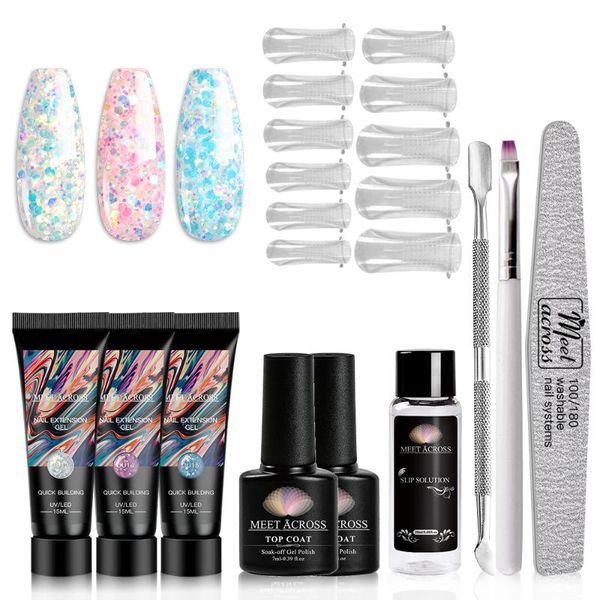 

nail art kits meet across acrylic quick extension gel set for manicure extend 15ml semi permanent hard jelly
