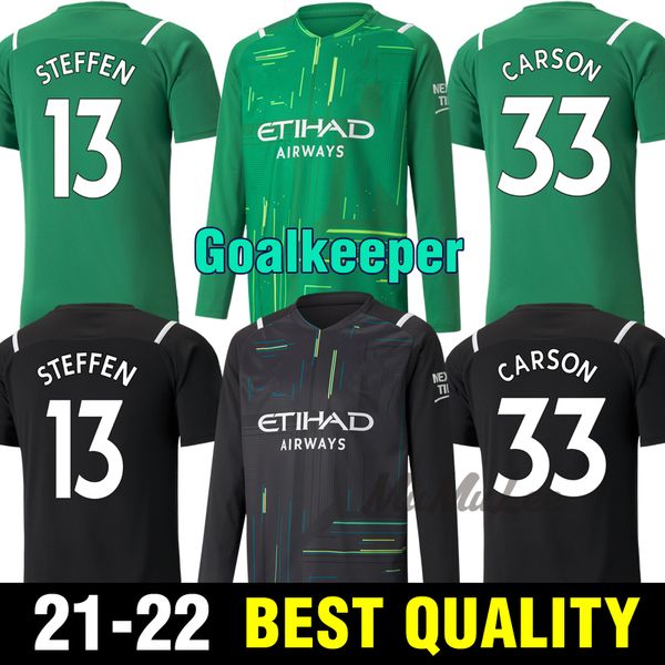 

21 22 ederson m. goalkeeper city soccer jerseys 2021 2022 man sterling football shirt foden de bruyne g. jesus bernardo mahrez ferran men ki, Black