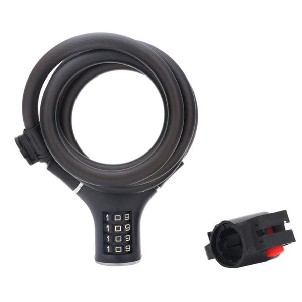 

bike locks bicycle security steel and leather cable lock cycling black code password combination accessories