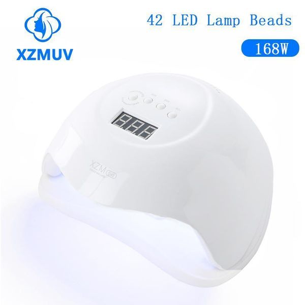 

uv nail lamp for manicure tools led dryer curing all gels polish 168w/42pcs timer smart ice nails design1