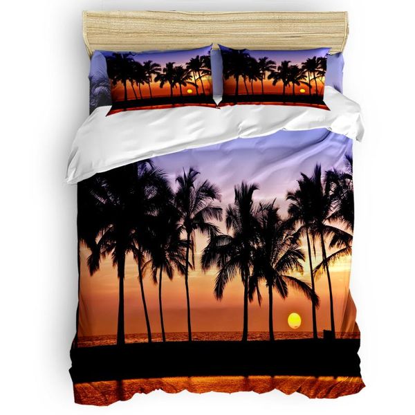 

bedding sets coconut tree sunset the scenery duvet cover set comfortable bedroom supplies comforter 2/3/4pcs