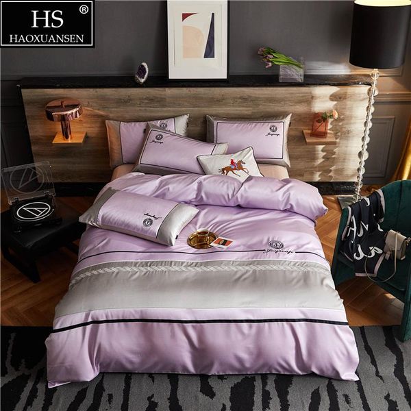 

bedding sets pink business embroidery fashion lines design duvet cover double bed linens bedsheet/fitted sheet pillow covers