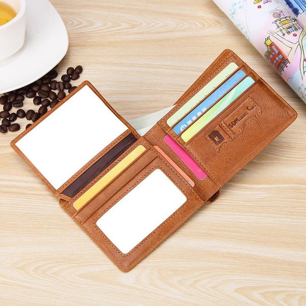 

genuine layer cowhide brief men purse transparent p license id card window cash slots slim male wallet, Red;black