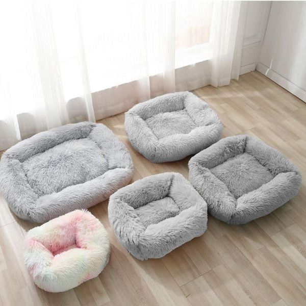 

kennels & pens pets cat dog bed soft long plush kennel beds winter warm sleeping house cats nest puppy mat for small medium dogs