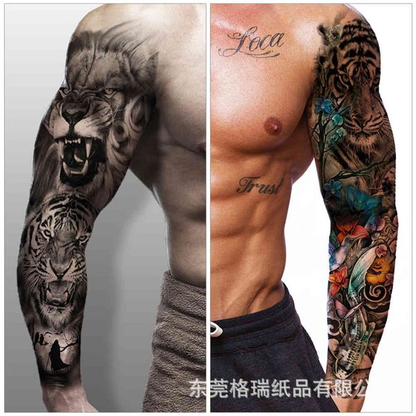 

tattoo paste full arm sticker disposable flower temporary