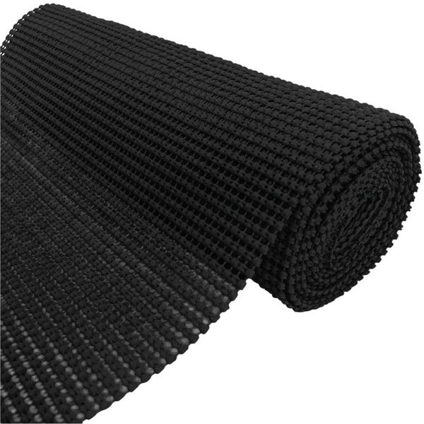 

bath mats pvc drawer and shelf liner, non adhesive roll, 79x20inch durable strong, grip liners for household-black