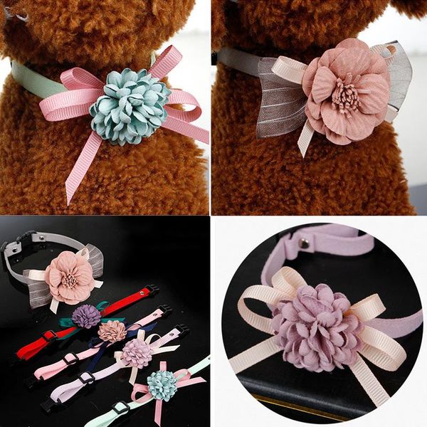 

cat collars & leads dog collar pet puppy flowers decoration necklace adjustable ej