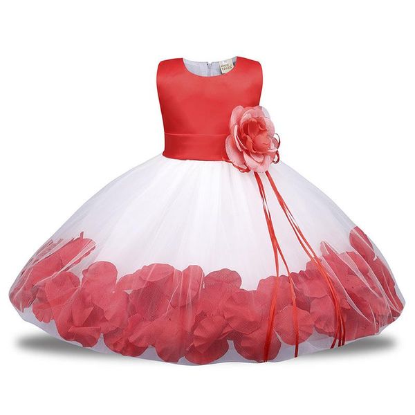 

girl's dresses gorgeous floral applique evening gowns easter dress infant wine white red baby first birthday girl christening girls, Red;yellow