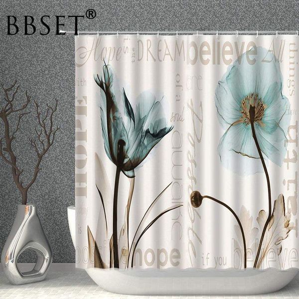

flower shower curtain abstract floral tulip and poppy pattern waterproof multi-size douchegordijn bathroom decor with 12 hooks curtains