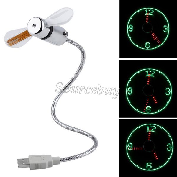 

latest selling adjustable diy usb gadget mini led light time clock usb fans for computer lapdesksoft blades dhl