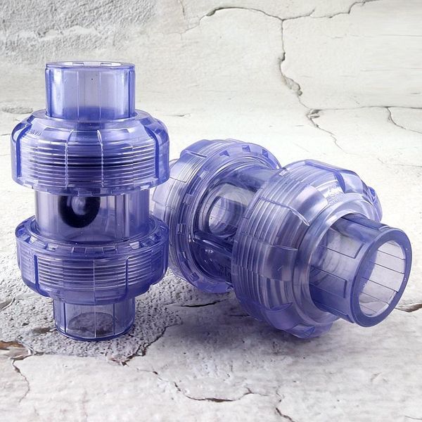 

20~63mm upvc transparent socket type check valve aquarium tank flap double union joint water pipe non-return watering equipments