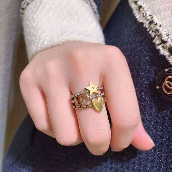 

70% off / new letter star heart-shaped three piece ring, Silver
