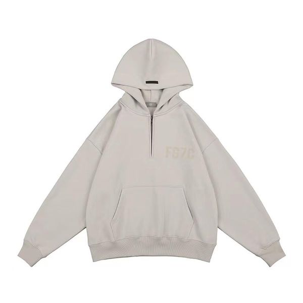 

men's hoodies & sweatshirts flocking half zip hoodie, Black