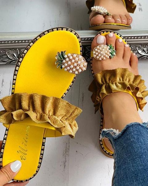 

women sandals big size roman plus-size flat slippers female flip flops girls pearl bohemian style rhinestone beach shoes, Black