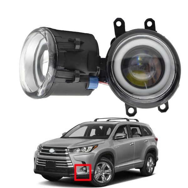 Für Toyota Highlander 2017-2018 Nebelscheinwerfer Styling Angel Eye Frontstoßstange LED-Linsenlampe DRL 12 V H11