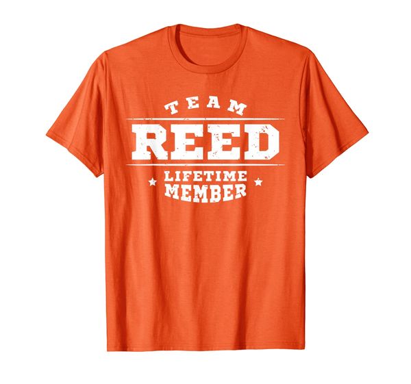 

team reed lifetime member gift shirt proud family surname t-shirt, White;black