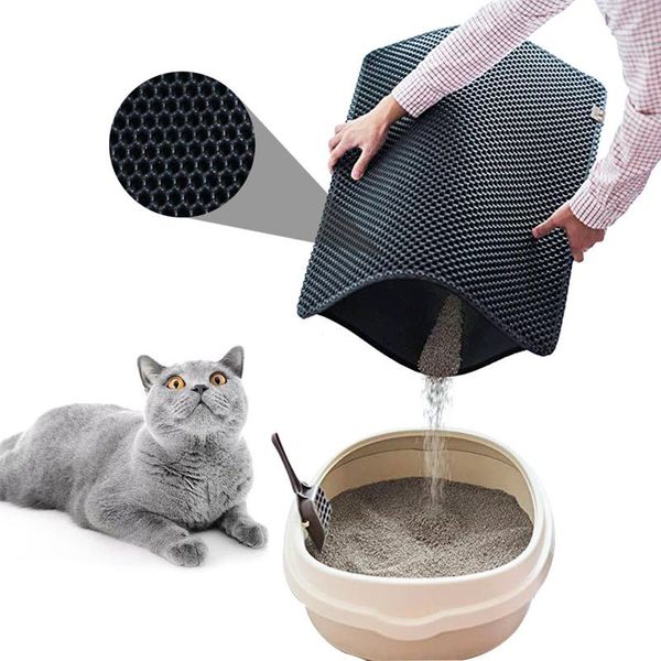 

waterproof pet cat litter mat double layer bed pads large 55x70 trapping pets box for cats house clean beds & furniture