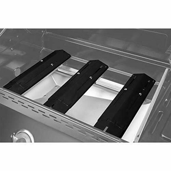 

tools & accessories 4pcs barbecue heat plate, heavy duty adjustable porcelain steel shield gas burners flare ups protection