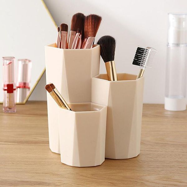 

fashion cosmetic brush storage box holder make up tools pen rack for makeup nail polish table organizer boxes & bins